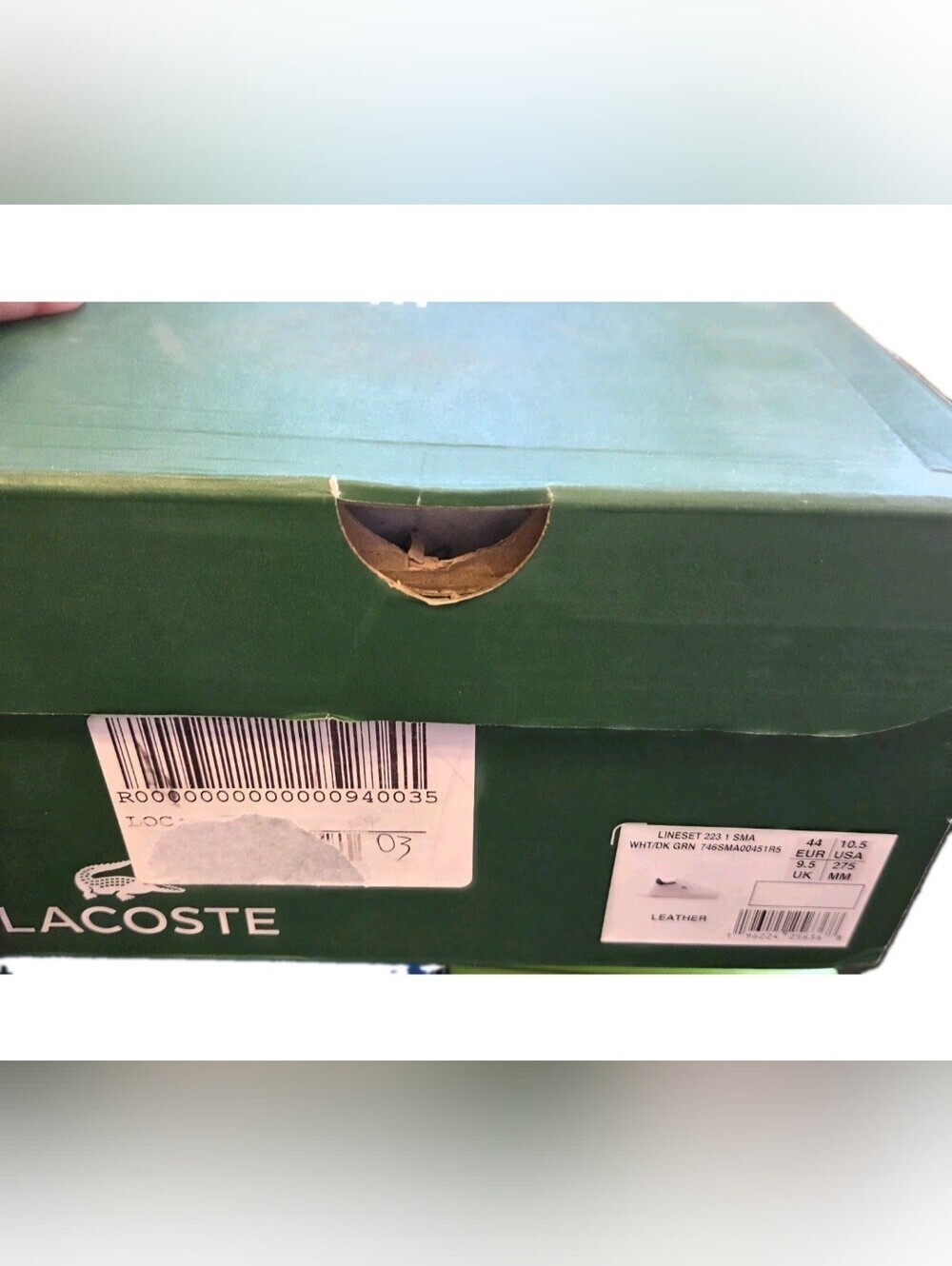 Lacoste Court White Lineset Athletic Sneakers US Men's Size 10.5 NIB - Picture 11 of 12